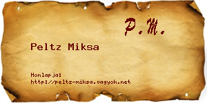 Peltz Miksa névjegykártya